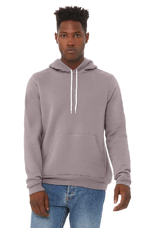 Bella + Canvas Mens Sponge Fleece Hooded Sweatshirt Hoodie w/ Pouch Pocket - Storm Grey