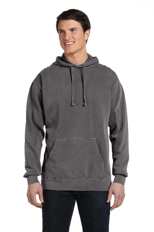 Comfort Colors Mens Hooded Sweatshirt Hoodie w/ Pouch Pocket - Pepper Grey