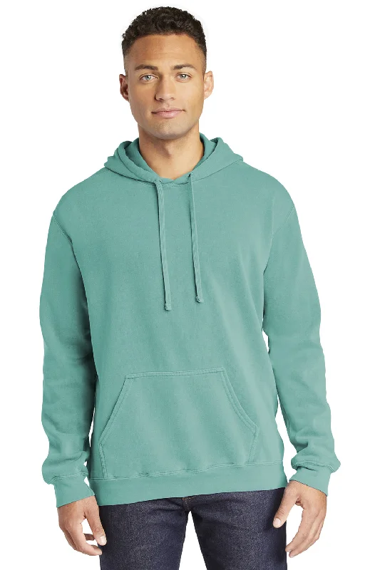 Comfort Colors Mens Hooded Sweatshirt Hoodie w/ Pouch Pocket - Seafoam Green