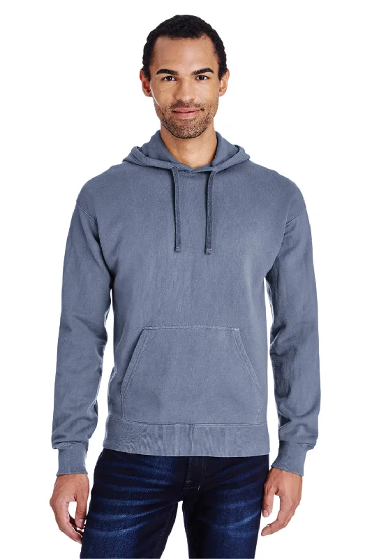 ComfortWash By Hanes Mens Hooded Sweatshirt Hoodie w/ Pouch Pocket - Saltwater Blue