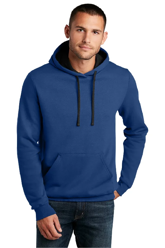 District Mens The Concert Fleece Hooded Sweatshirt Hoodie w/ Pouch Pocket - Deep Royal Blue