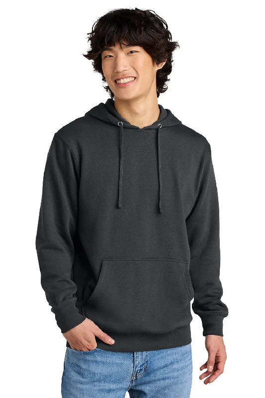 District Mens Very Important Fleece Hooded Sweatshirt Hoodie w/ Pouch Pocket - Charcoal Grey