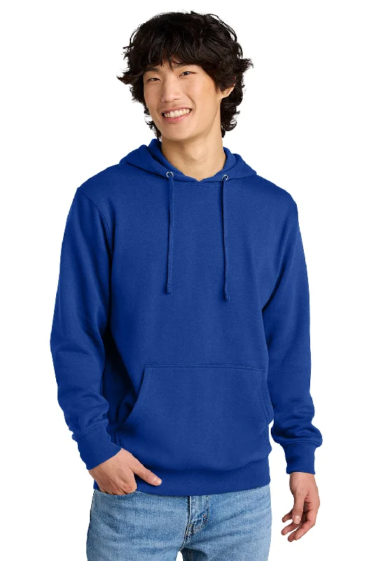 District Mens Very Important Fleece Hooded Sweatshirt Hoodie w/ Pouch Pocket - Deep Royal Blue