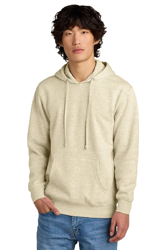 District Mens Very Important Fleece Hooded Sweatshirt Hoodie w/ Pouch Pocket - Heather Oatmeal