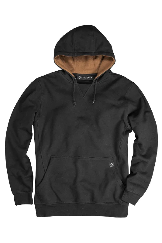 Dri Duck Mens Woodland Fleece Hooded Sweatshirt Hoodie w/ Pouch Pocket - Black