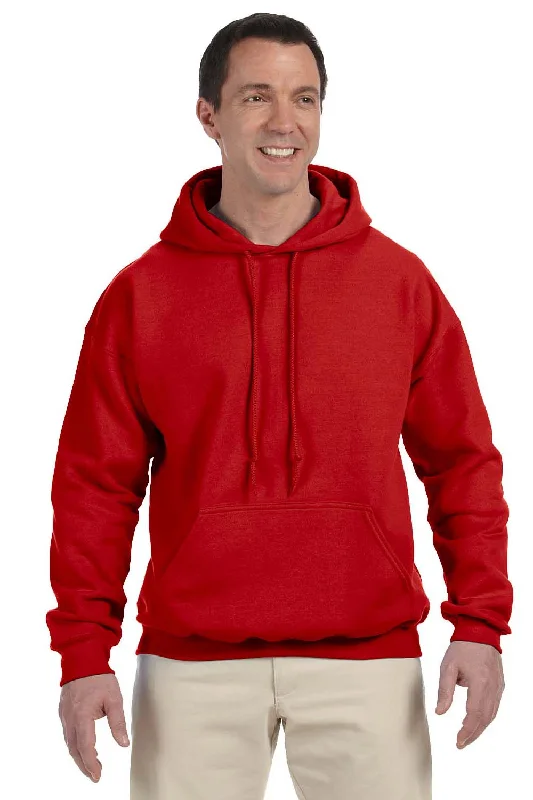 Gildan Mens DryBlend Moisture Wicking Hooded Sweatshirt Hoodie w/ Pouch Pocket - Red