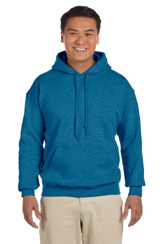 Gildan Mens Pill Resistant Hooded Sweatshirt Hoodie w/ Pouch Pocket - Antique Sapphire Blue