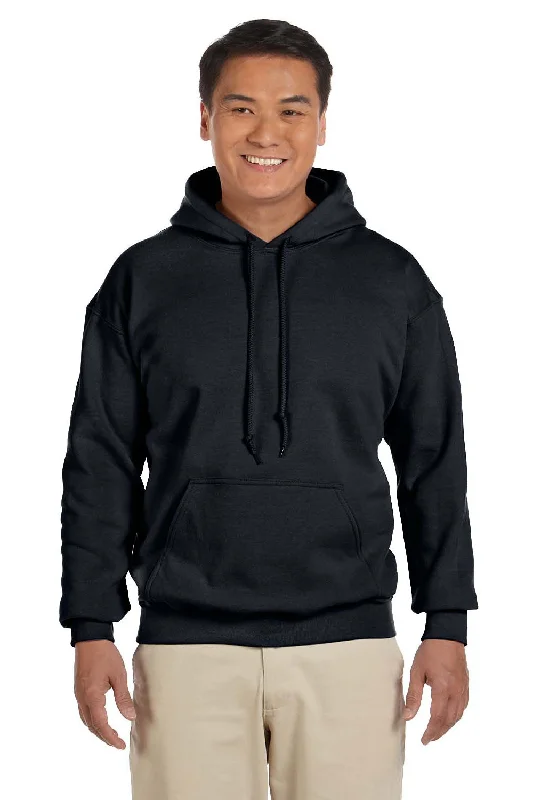 Gildan Mens Pill Resistant Hooded Sweatshirt Hoodie w/ Pouch Pocket - Black