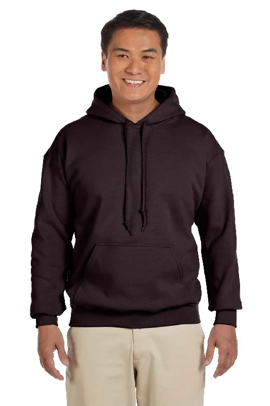 Gildan Mens Pill Resistant Hooded Sweatshirt Hoodie w/ Pouch Pocket - Dark Chocolate Brown