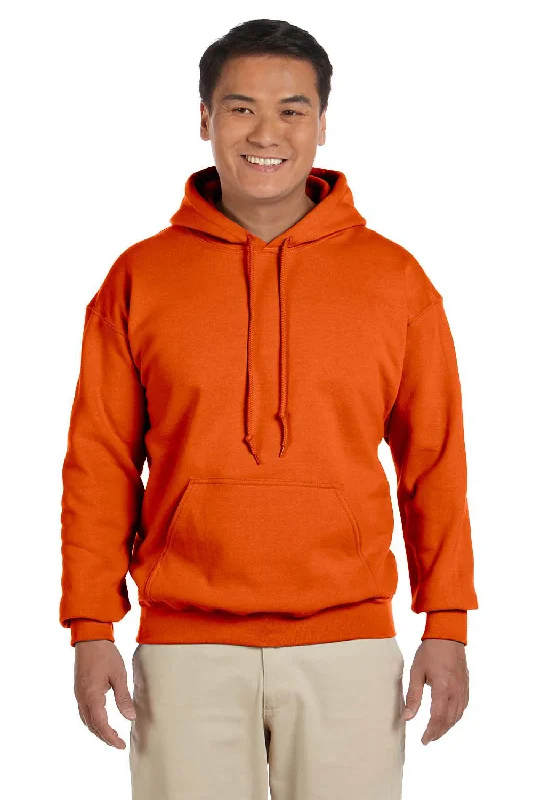 Gildan Mens Pill Resistant Hooded Sweatshirt Hoodie w/ Pouch Pocket - Orange