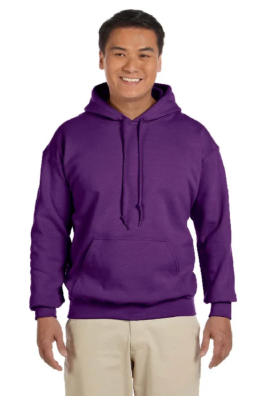 Gildan Mens Pill Resistant Hooded Sweatshirt Hoodie w/ Pouch Pocket - Purple