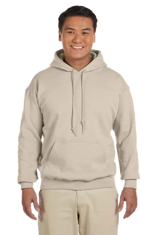 Gildan Mens Pill Resistant Hooded Sweatshirt Hoodie w/ Pouch Pocket - Sand