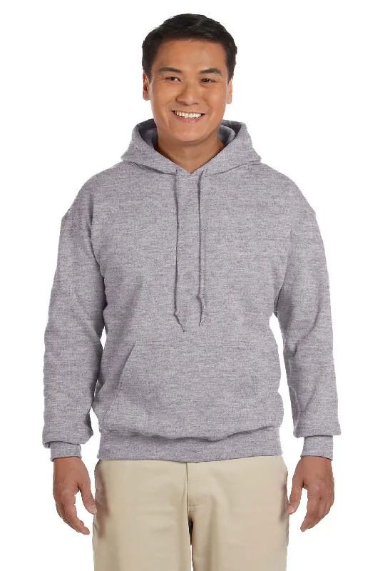 Gildan Mens Pill Resistant Hooded Sweatshirt Hoodie w/ Pouch Pocket - Sport Grey