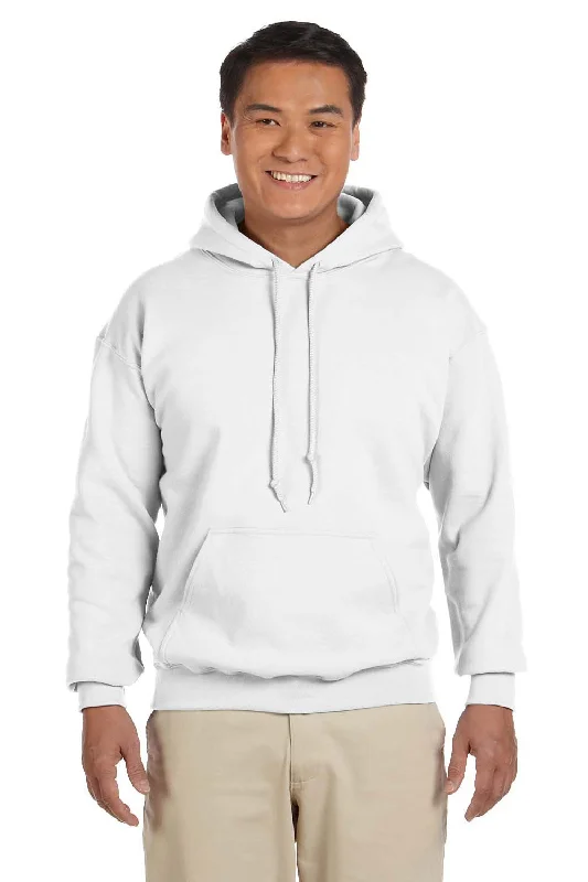 Gildan Mens Pill Resistant Hooded Sweatshirt Hoodie w/ Pouch Pocket - White