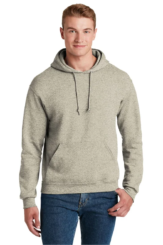 Jerzees Mens NuBlend Pill Resistant Fleece Hooded Sweatshirt Hoodie w/ Pouch Pocket - Heather Oatmeal