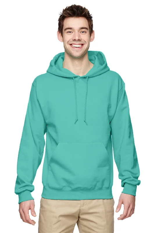 Jerzees Mens NuBlend Pill Resistant Fleece Hooded Sweatshirt Hoodie w/ Pouch Pocket - Mint Green