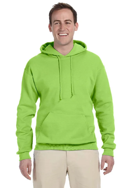 Jerzees Mens NuBlend Pill Resistant Fleece Hooded Sweatshirt Hoodie w/ Pouch Pocket - Neon Green