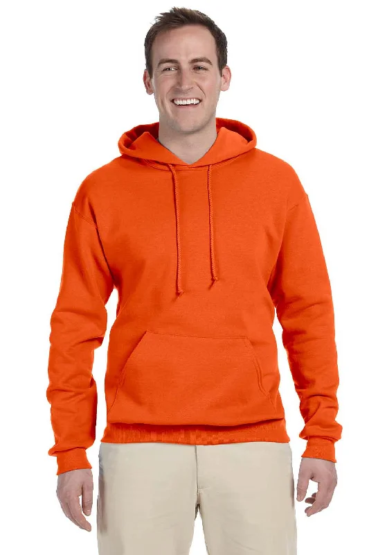 Jerzees Mens NuBlend Pill Resistant Fleece Hooded Sweatshirt Hoodie w/ Pouch Pocket - Safety Orange