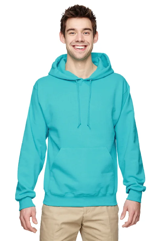 Jerzees Mens NuBlend Pill Resistant Fleece Hooded Sweatshirt Hoodie w/ Pouch Pocket - Scuba Blue