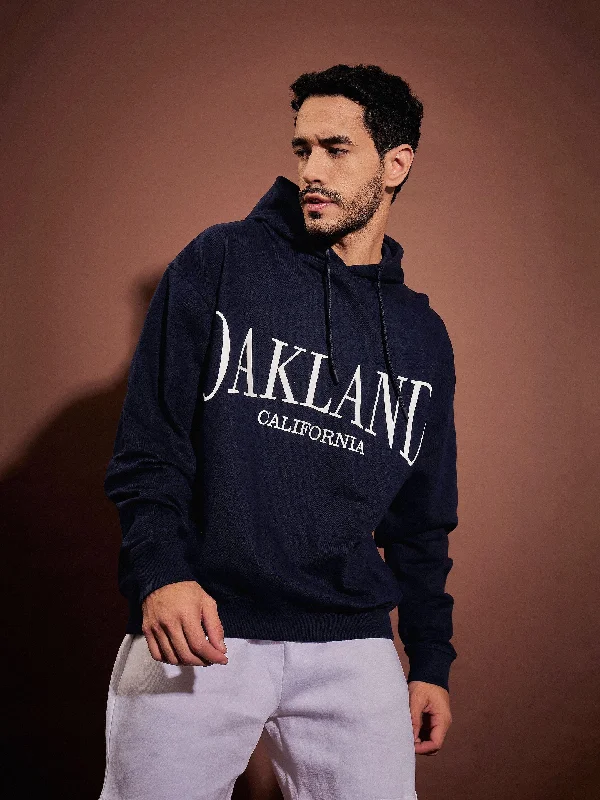 Men Navy OAKLAND Oversized Hoodie