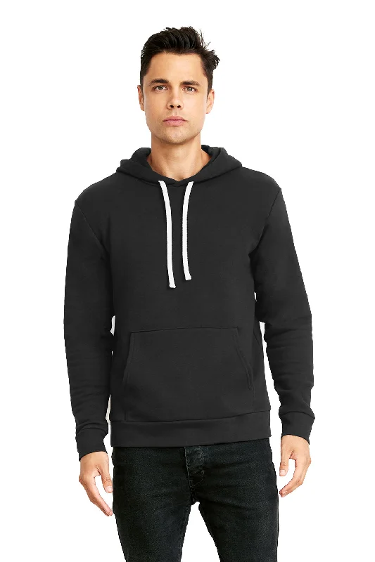 Next Level Mens Fleece Hooded Sweatshirt Hoodie w/ Pouch Pocket - Heavy Metal Grey