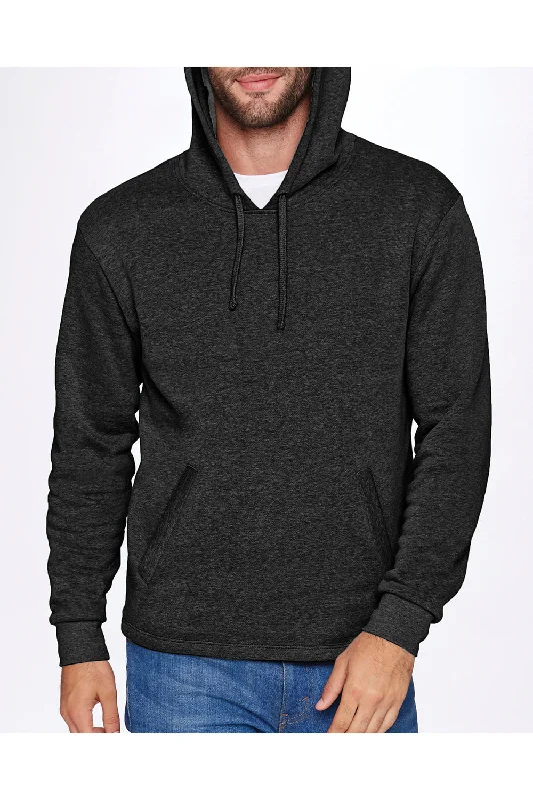 Next Level Mens PCH Fleece Hooded Sweatshirt Hoodie w/ Pockets - Heather Black