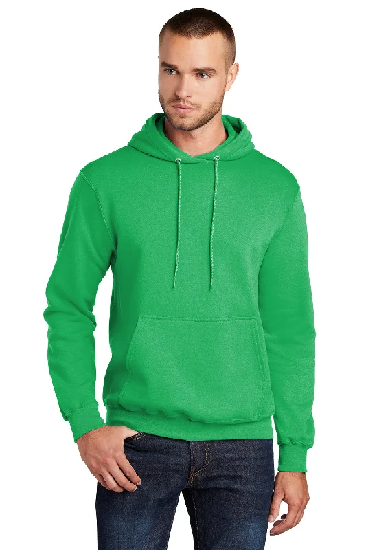 Port & Company Mens Core Pill Resistant Fleece Hooded Sweatshirt Hoodie w/ Pouch Pocket - Clover Green