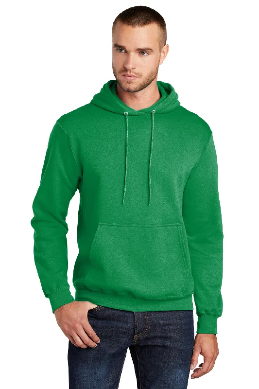 Port & Company Mens Core Pill Resistant Fleece Hooded Sweatshirt Hoodie w/ Pouch Pocket - Kelly Green