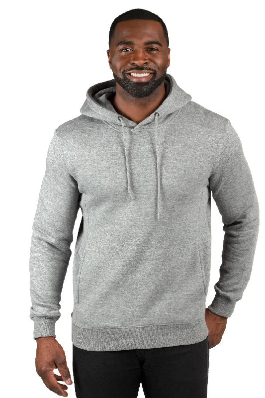 Threadfast Apparel Mens Ultimate Fleece Hooded Sweatshirt Hoodie w/ Pockets - Heather Grey